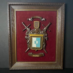 Framed Coat of Arms Red Velvet Background